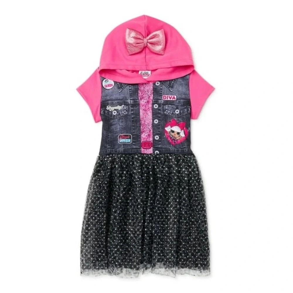 LOL Surprise DIVA Girls Short Sleeve Hooded Cosplay Dress‎ Med 7/8 L.O.L.